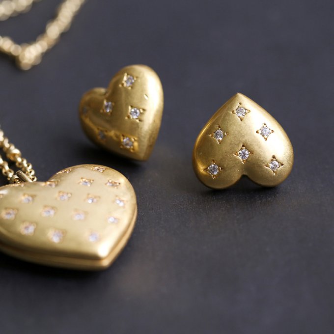 Heart Style Women Storage Box Necklace Set With Zircon Inlaid