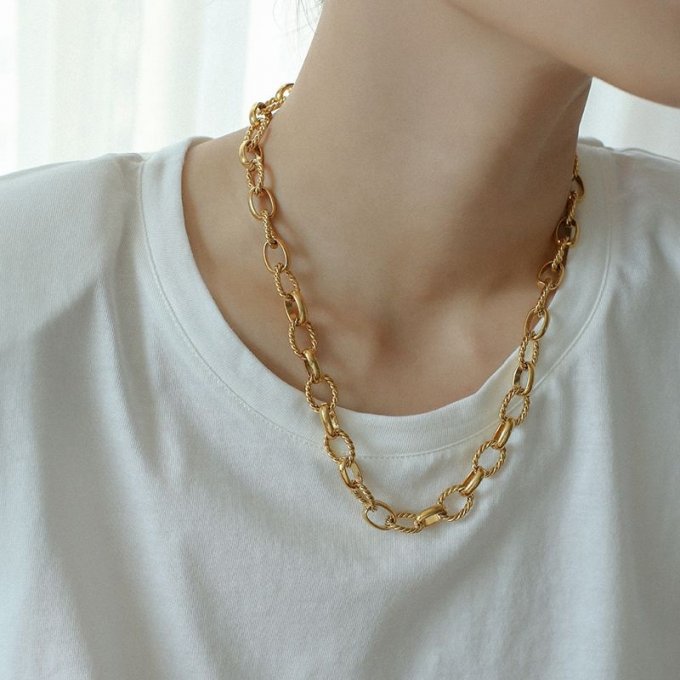 FUN DAISY high end fashion Necklace Jewelry 18K Gold Plated chain necklace for women