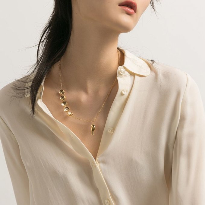 Fun Daisy Vintage Chinese Style Detachable Flower And Bird Necklace